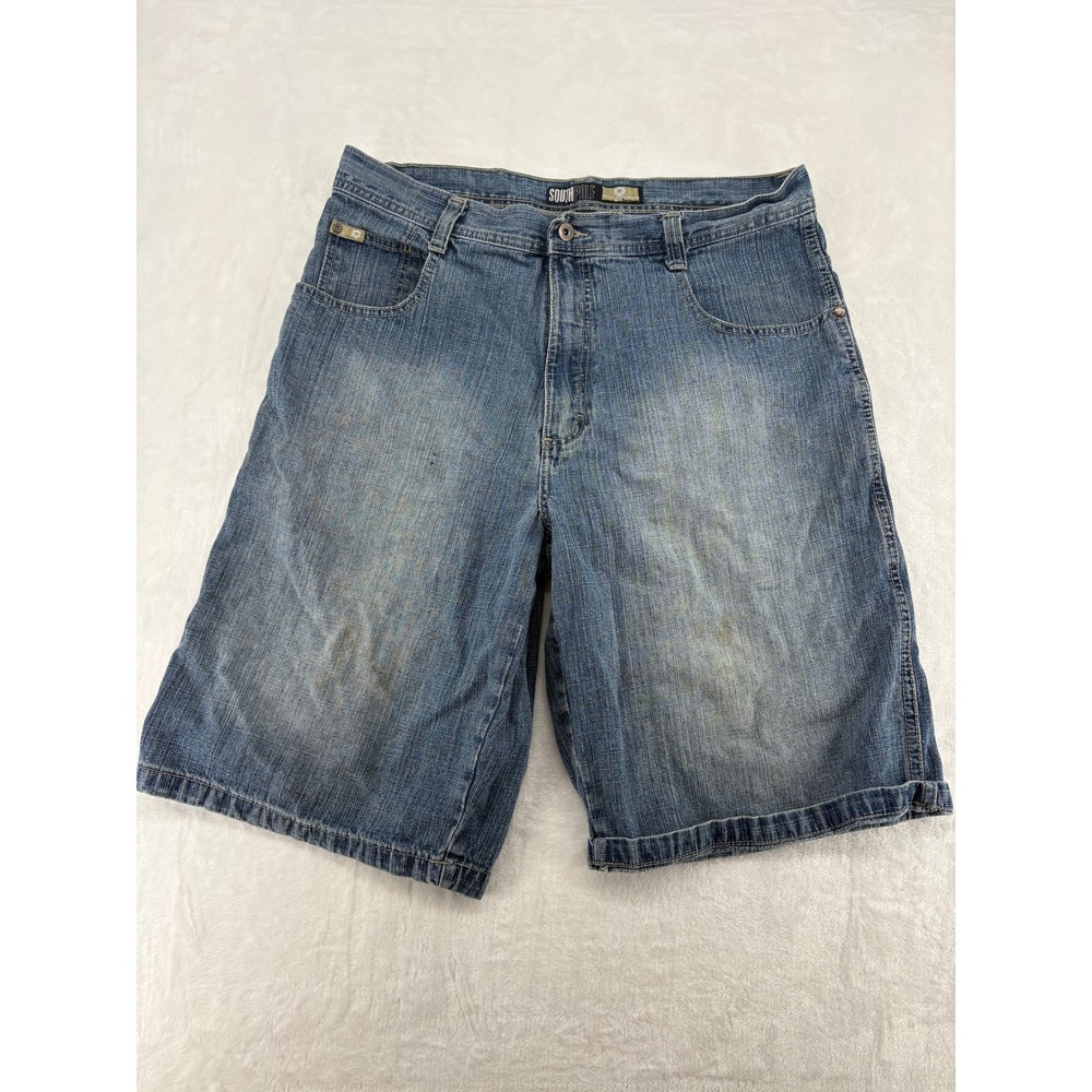 Southpole Denim Shorts Mens 36 Shorts Blue Baggy Y2K Streetwear‎ Cargo Jean